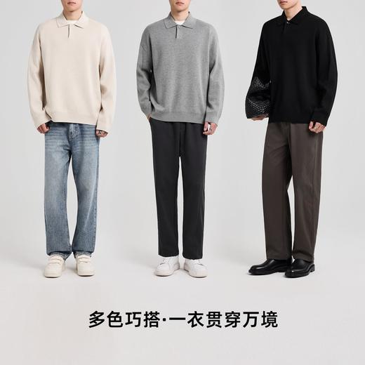 远红外升温针织衫男2025秋季新款翻领套头毛衣男21998. 商品图4