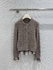 Acne Studios 25Fw早秋新款 绞花格纹拼接假两件羊毛针织开衫(DQJ*MM) 商品缩略图2