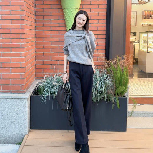 火桐hooton 高支高密 美丽诺绵羊毛微绒直筒裤/九分直筒88929&9919 商品图2