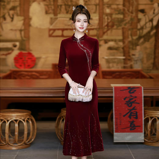 喜婆婆婚宴新款妈妈礼服，结婚敬酒服新中式婚礼喜服旗袍 SC21878 商品图1