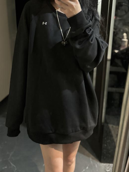 安de玛男款黑色加绒圆领卫衣（蕾姐实拍4X L！ 波哥穿3XL非常宽松） 商品图2