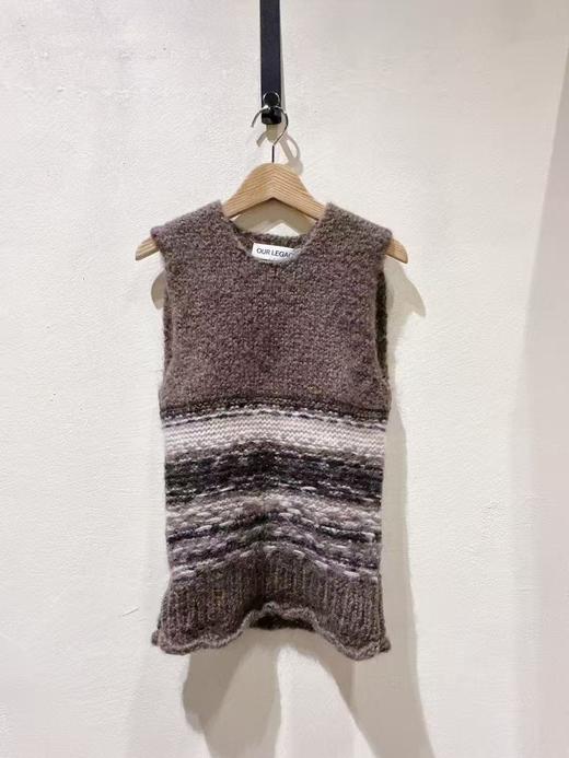 中性款条纹针织背心 商品图0