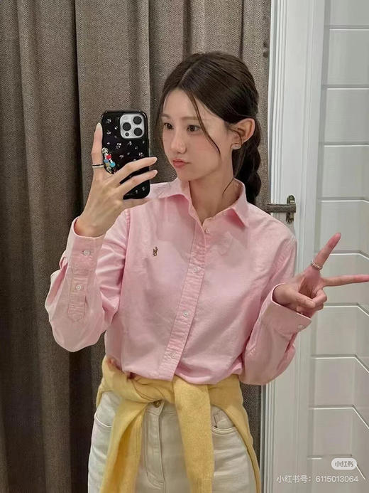 美式老钱风！RLの纯元~！二维码可扫！成衣水洗纱卡长袖衬衫！ 商品图10