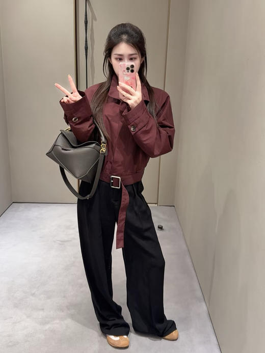 罗意威 25早秋新款工装夹克 订织订染三防梭织面料 酒红色（TM） 商品图4