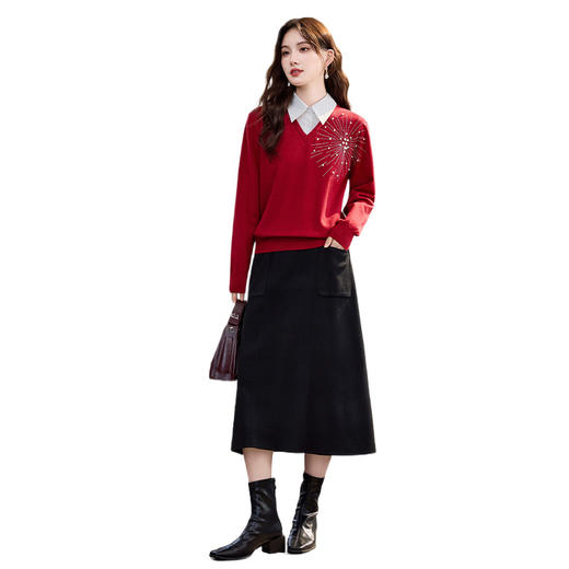 HR YBER611洋气时尚重工艺休闲宽松POLO领两件套裙 商品图4