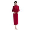 GX红色提花长款披肩旗袍套装2025秋季新款喜妈妈婚宴回娘家大码旗袍 商品缩略图4