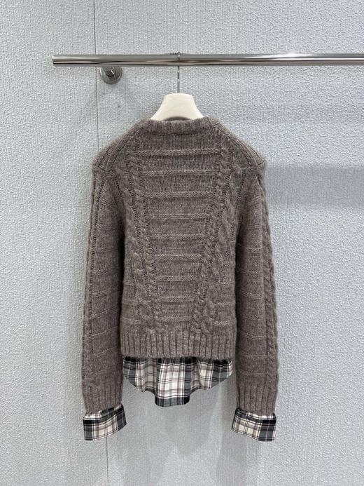Acne Studios 25Fw早秋新款 绞花格纹拼接假两件羊毛针织开衫(DQJ*MM) 商品图3