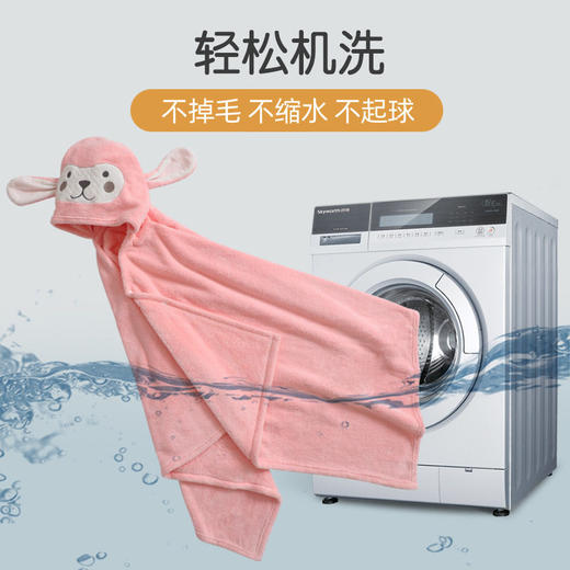 儿童浴巾斗篷批发速干珊瑚绒浴袍连帽卡通披风婴儿宝宝带帽浴巾 商品图2