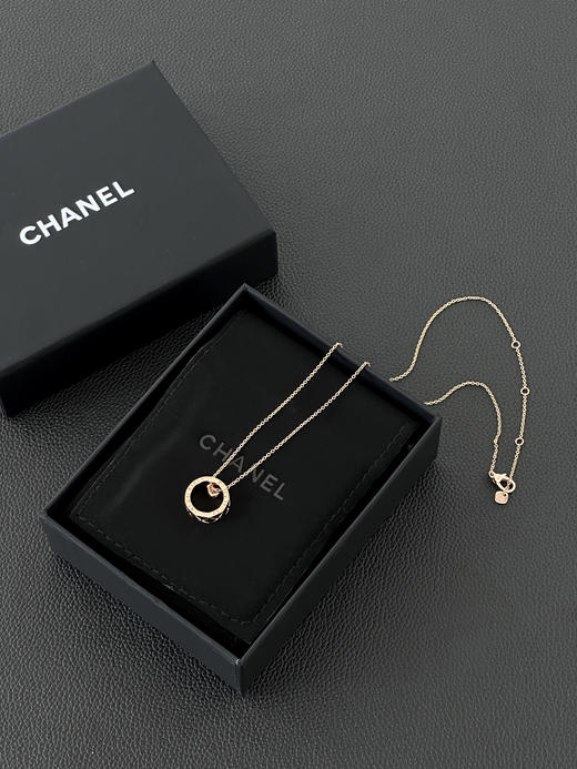 香奈儿 玫瑰金色斜纹菱纹格项链-（XK） 商品图8