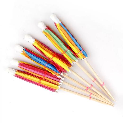 50个/包 一次性小雨伞插件 装饰伞签 小伞八角伞插件 鸡尾酒甜品装饰伞签 商品图3