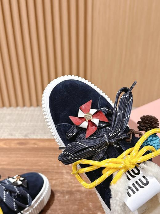 缪缪 秋冬新款 厚底  休闲小白鞋 羊毛饼干鞋 加绒(DBG) 商品图10