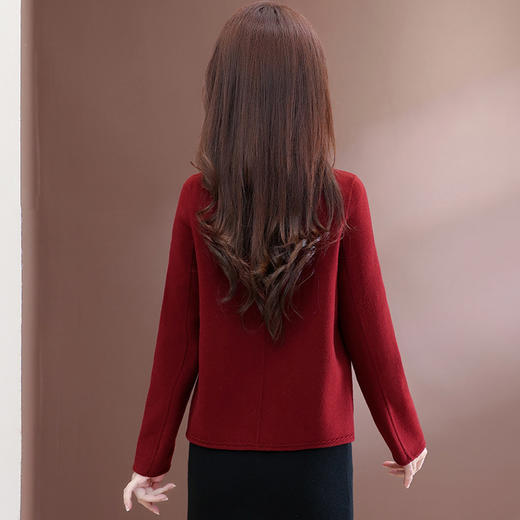 QYM 25FH35-Y双面毛呢外套小香风呢子上衣 商品图2