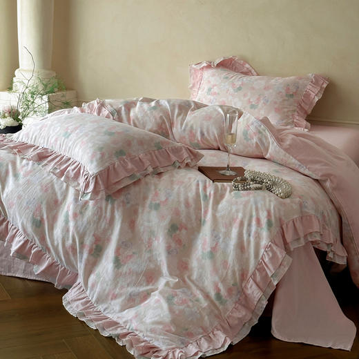 2025新款秋冬法式全棉双层纱花边四件套 商品图2