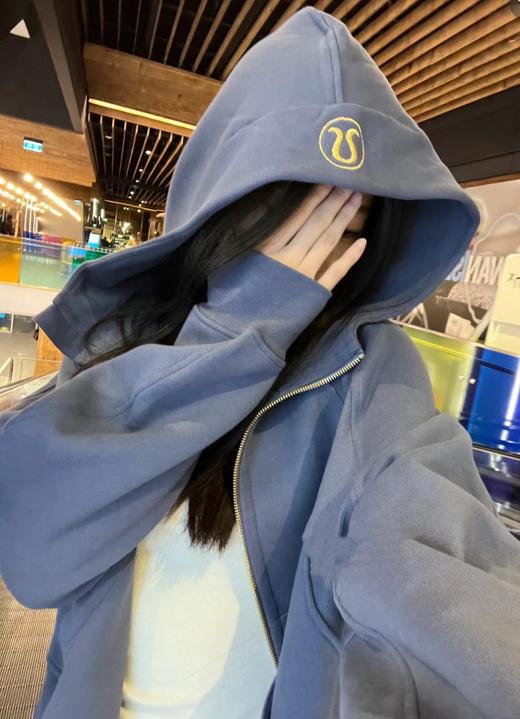 露露 极简风合身开衫拉链纯色加绒舒适简约百搭外套 （EJ） 商品图0