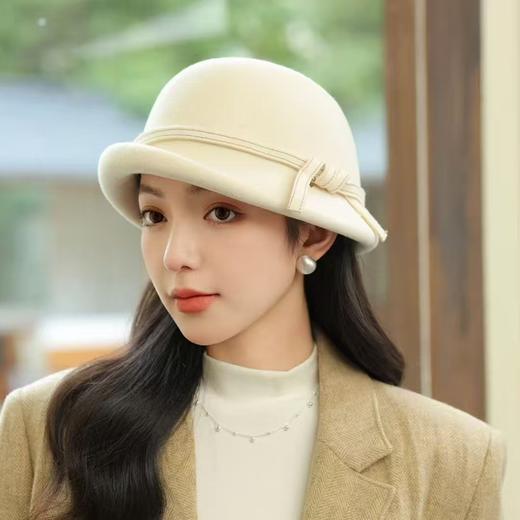 紫宝半翘简约蝴蝶结毡帽AYXM250751-11-00 商品图0