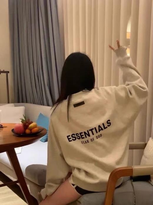 FEAR OF GOD ESSENTIALS FOG胸口后背植绒男女情侣明星同款秋冬纯棉圆领卫衣（BG） 商品图6