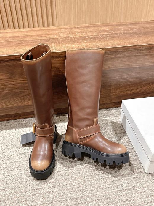 普拉达 经典三角标一脚蹬王炸长靴  皮面 (DBG) 商品图8