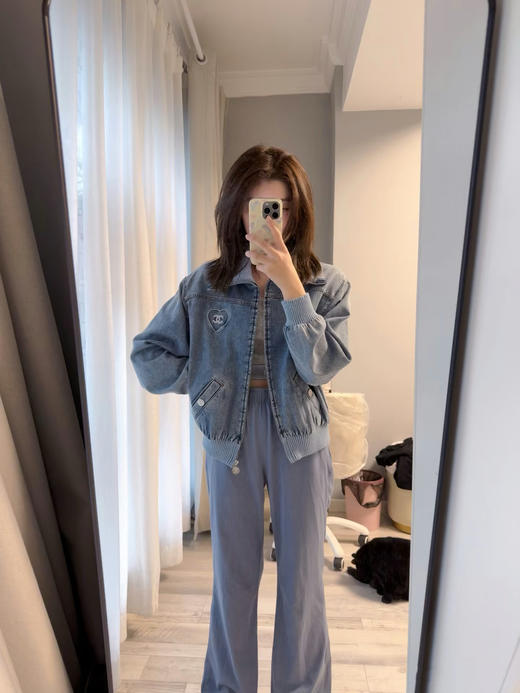 CHANEL 早秋新款双C字母爱心刺绣牛仔夹克（TM） 商品图7