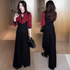时尚套装女2025秋季新款时髦洋气显瘦长袖打底衫阔腿裤气质两件套 商品缩略图1