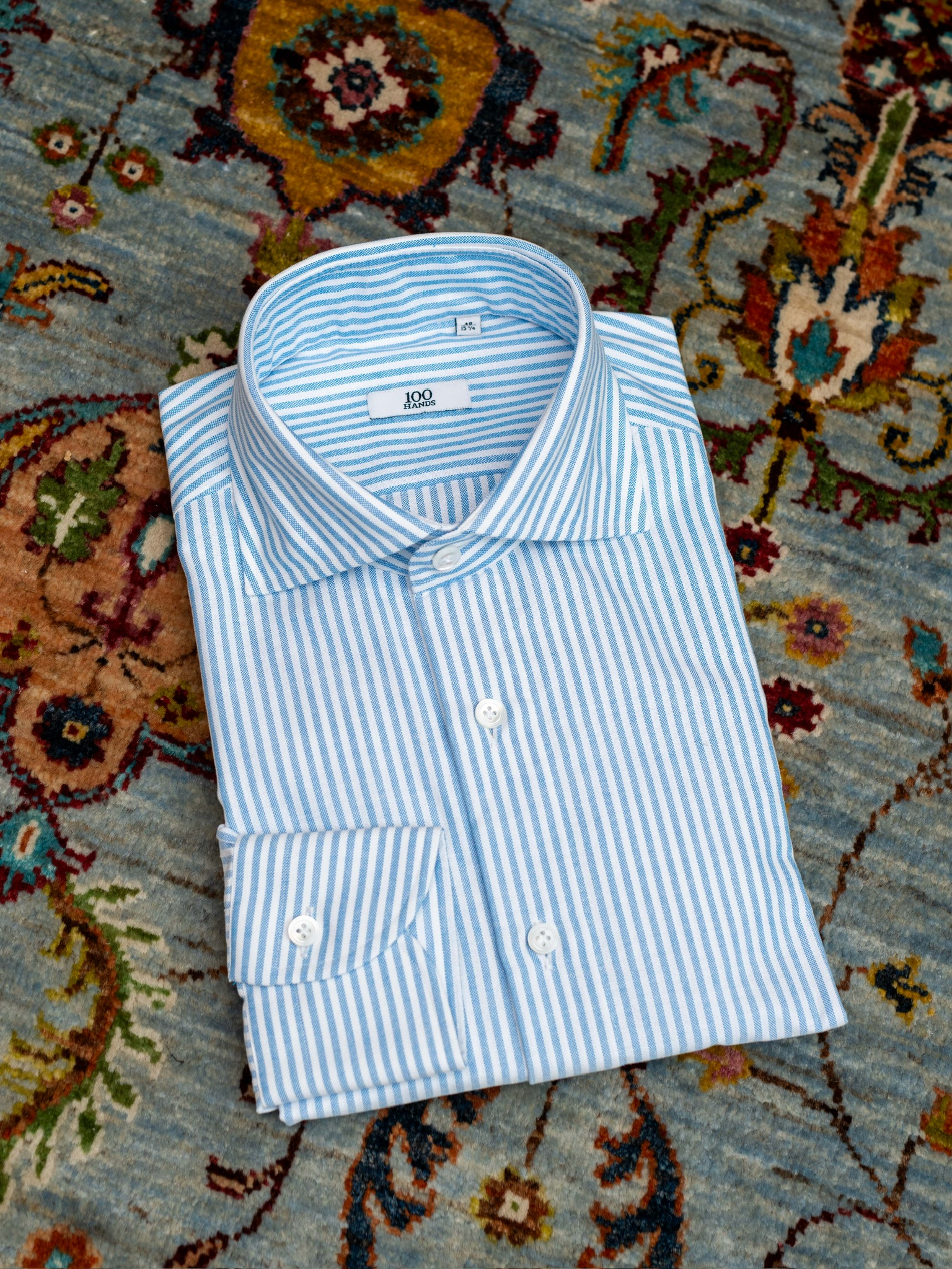 100Hands 蓝色条纹衬衫