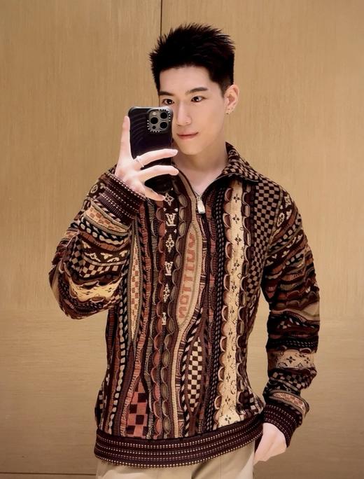 驴家 25ss迷彩提花半拉链套头衫（DY） 商品图2