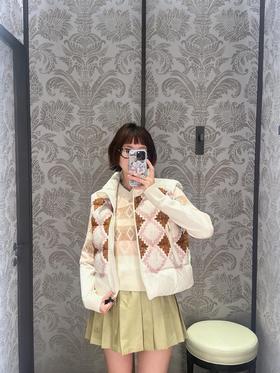 蒙口 25Fw秋冬新款 Armathia立领格纹短款羽绒马甲（DQJ*MM）