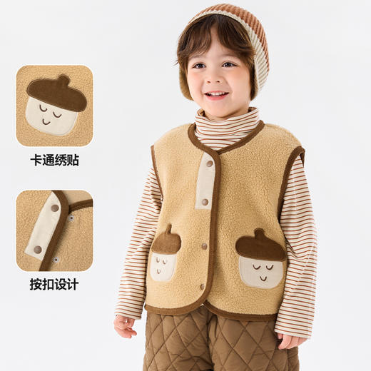【双面暖绒】嘟嘟家宝宝马甲秋冬儿童坎肩加厚冬季男童冬装上衣潮 商品图2