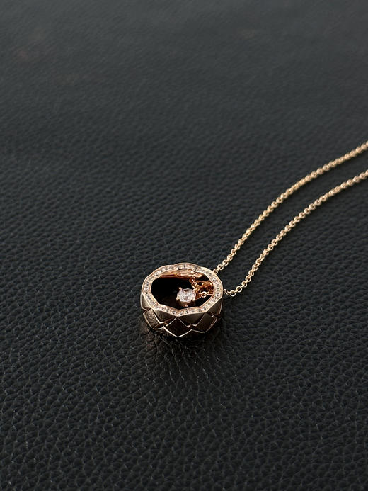 香奈儿 玫瑰金色斜纹菱纹格项链-（XK） 商品图4