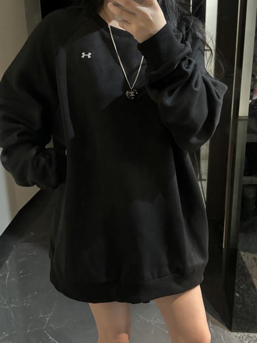 安de玛男款黑色加绒圆领卫衣（蕾姐实拍4X L！ 波哥穿3XL非常宽松） 商品图6