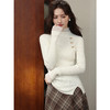 【65折秒杀】鹿向南「水中芙蓉」法式半高领针织衫女秋荷叶边修身内搭打底上衣L58608 商品缩略图1