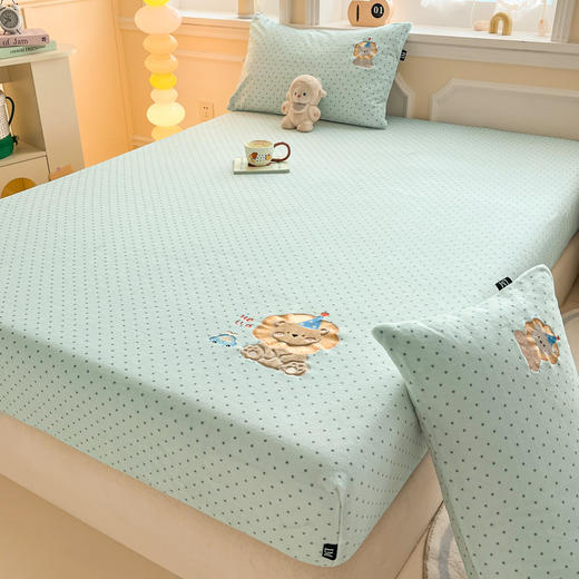 【清仓79元三件套】A类高克重贴布绣牛奶绒床笠+枕套*2【不支持退换货】 商品图9