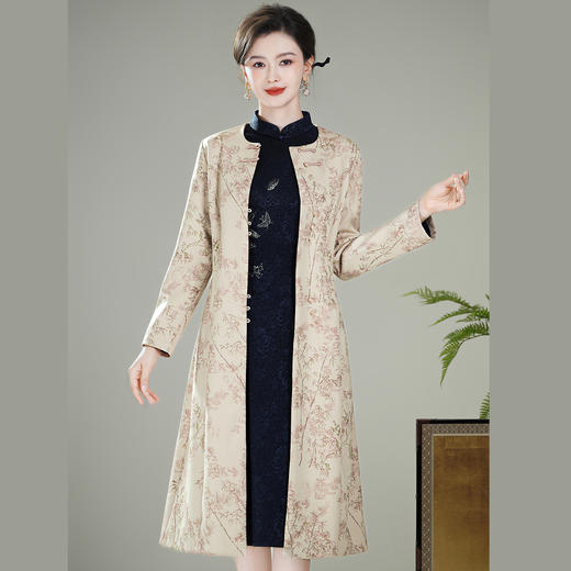 【炎竹】圆领新中式国风改良旗袍，搭配唐装大衣外套XGT-Q25136 商品图2