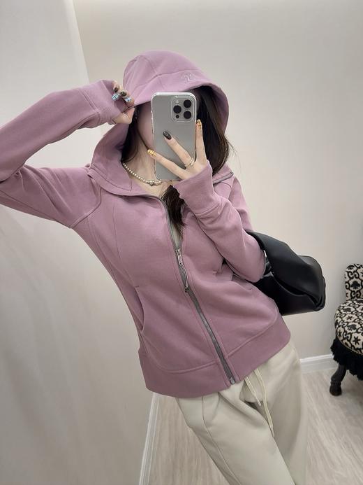 露露 Scuba 系列 金色全拉链Gold*Light 修身长袖长款Cotton Fleece金标连帽卫衣夹克（EJ） 商品图6