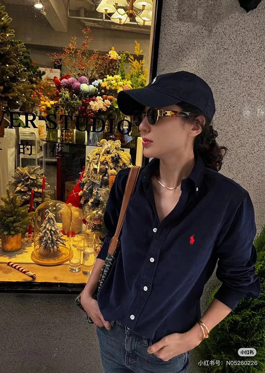 美式老钱风！RLの纯元~！二维码可扫！成衣水洗纱卡长袖衬衫！ 商品图4