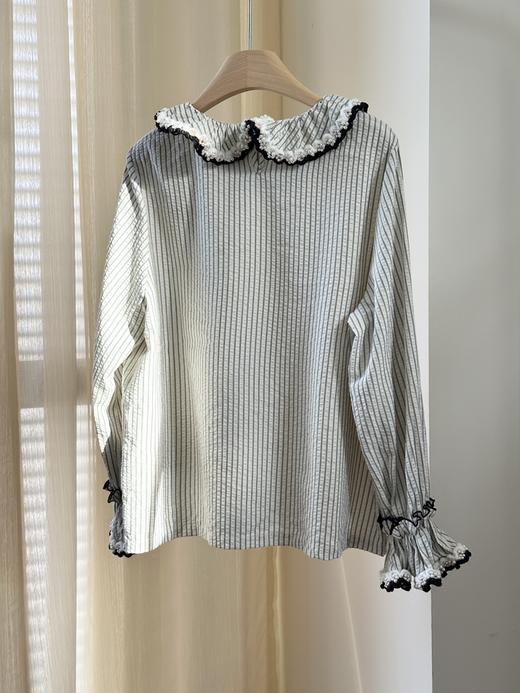 YY11-ZJ95 香奈儿条纹木耳边长袖（ZJ）9.10直播款 商品图1