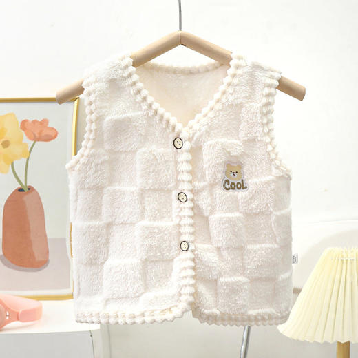 新款儿童加绒马甲男童保暖背心柔软内穿秋冬女童坎肩开衫马甲外穿 商品图1