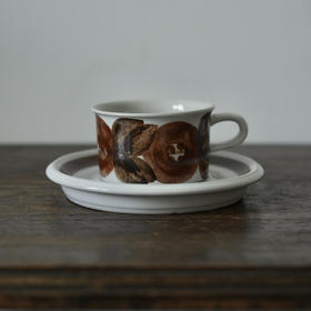 芬兰ARABIA棕海葵摩卡两件套