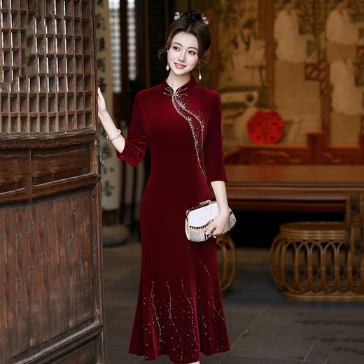 喜婆婆婚宴新款妈妈礼服，结婚敬酒服新中式婚礼喜服旗袍 SC21878 商品图3