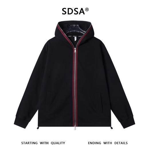 WT250SDSA男士秋冬新款痞帅男装宽松撞色拉链连帽卫衣百搭时尚开衫卫衣 商品图1