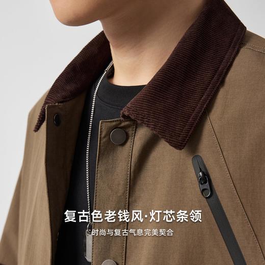 【老钱风翻领外套】男2025秋新款复古撞色休闲夹克男81388 商品图3