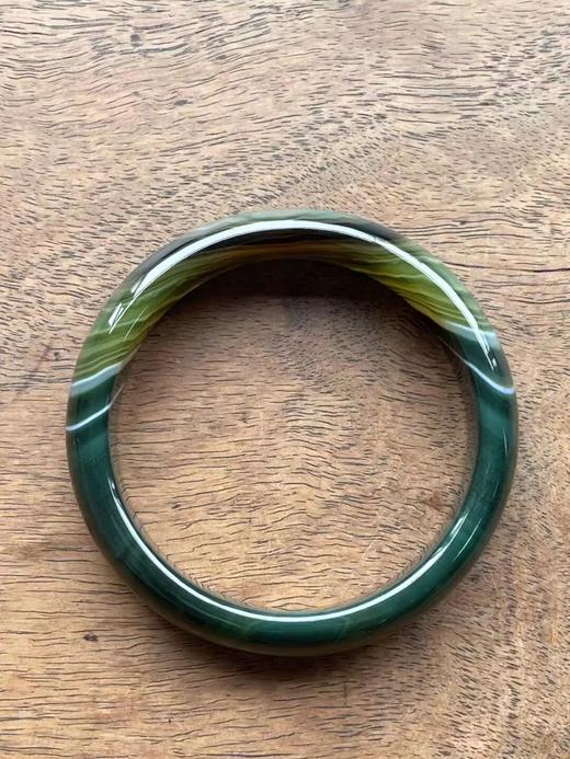 绿白双色缠丝玛瑙手镯，顺丰包邮 商品图14