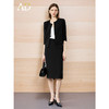 AD高端职场通勤两件套女士职业装黑色圆领西装短外套2025秋季新款 商品缩略图1
