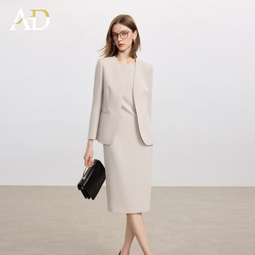 AD高级感职场套装女秋季长袖西服外套2025新款西装连衣裙两件套裙 商品图2