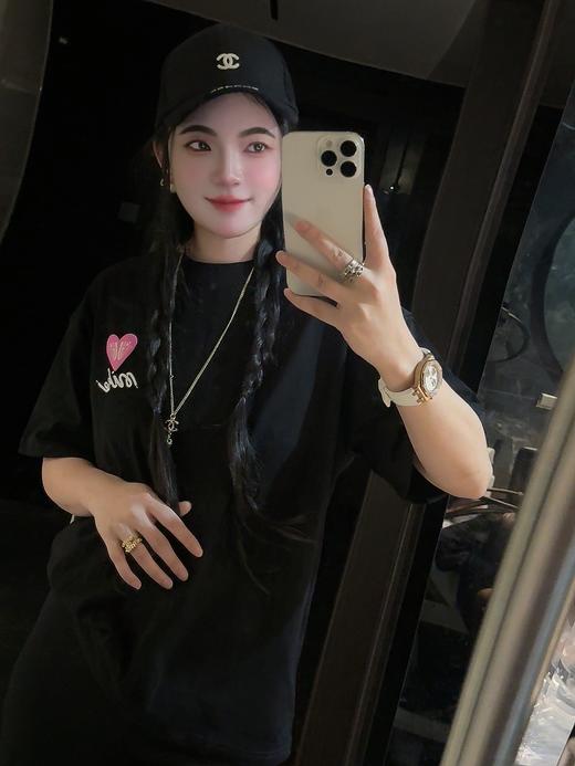 N&K情人节限定短袖T恤（HJ0585）（ 蕾姐白色M宽松 黑色S宽松） 商品图3