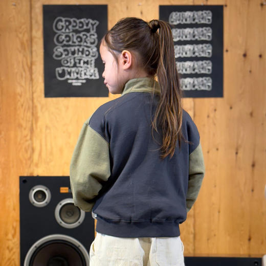 日本GC童装 Groovycolors CRAZY 拼色半拉链卫衣 商品图4