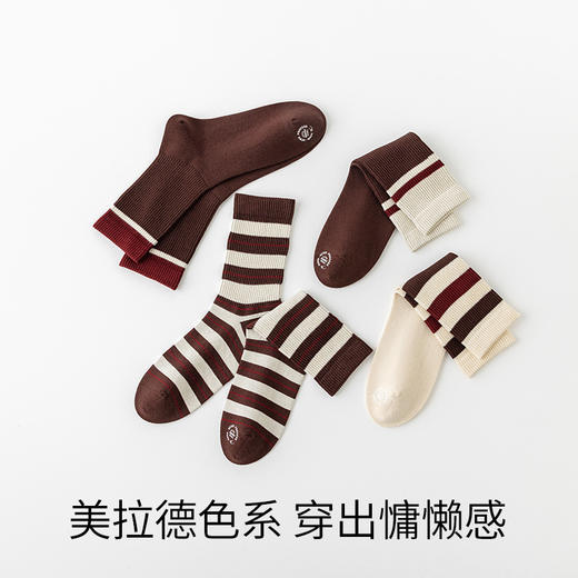 条纹日系穿搭中筒女袜 商品图1
