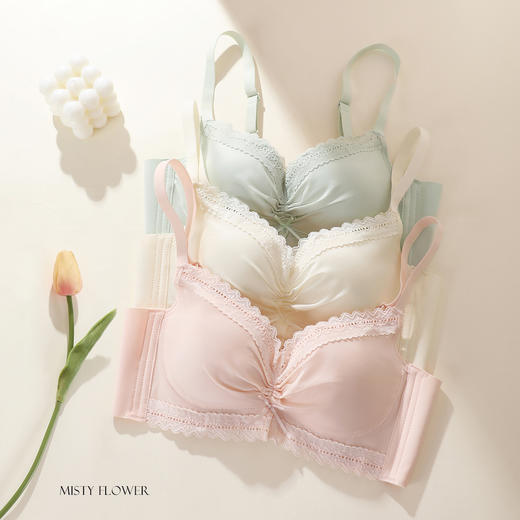 熳洁儿 法式缎面小胸聚拢文胸莫代尔养护杯百搭光面25761510 商品图6