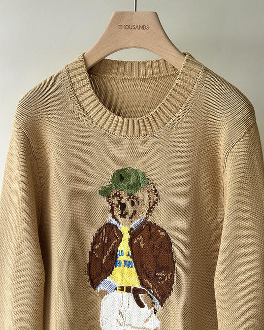 现货 THS-限时 RL马球家 女士 卡通提花时尚小熊仔棉质针织衫 BM3302 商品图5