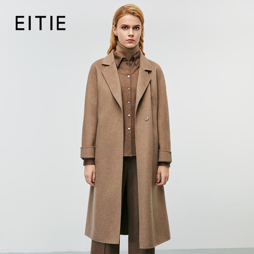 EITIE爱特爱气质翻领大气长款高品质毛呢大衣冬季新款8014724 商品图0