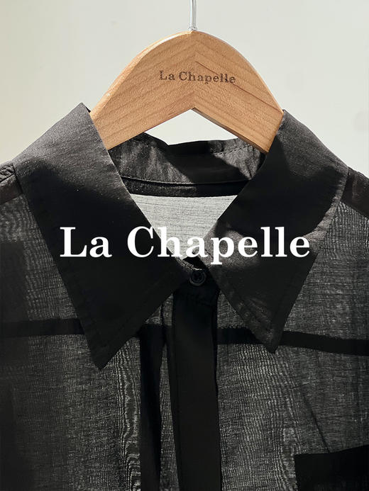 天猫同步【天丝莱赛尔】拉夏贝尔/La Chapelle莱赛尔单口袋长袖衬衫女秋季新款薄款垂感宽松休闲衬衣 商品图5